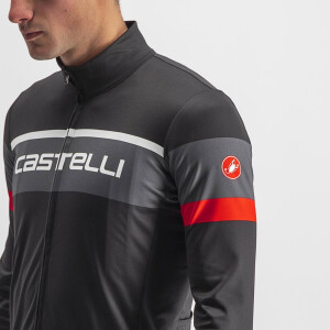 Castelli Passista Long Sleeve Jersey Light Black/Dark Grey Red
